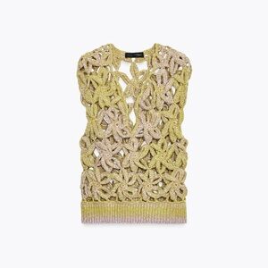 Zara Gradient Crochet Knit Vest